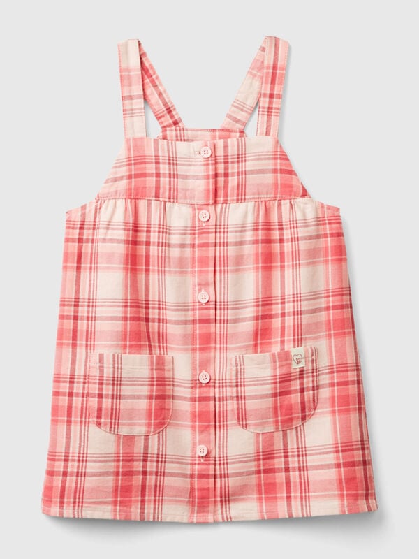 Tartan dungaree dress Junior Girl