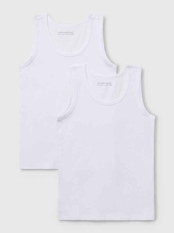 Two tank tops in stretch organic cotton Junior Boy