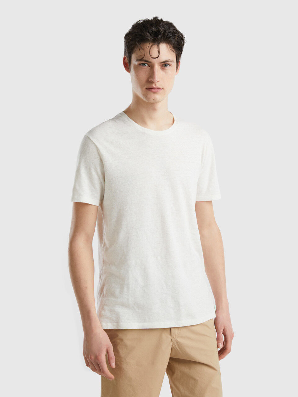 T-shirt in linen blend