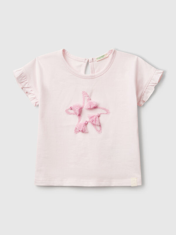 T-shirt with embroidery and tassels New Born (0-18 months)
