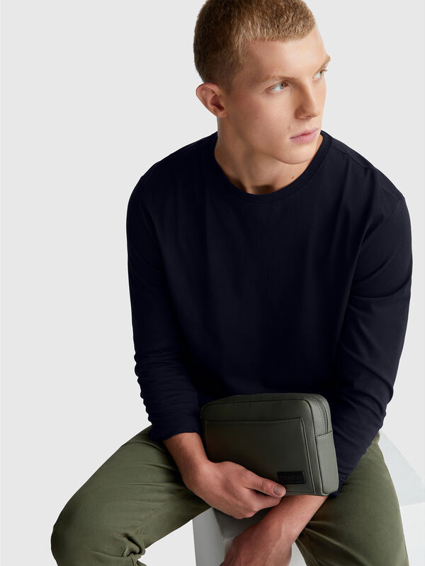 Long sleeve pure cotton t-shirt Men