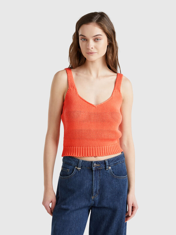 Tank top in 100% knit cotton Women