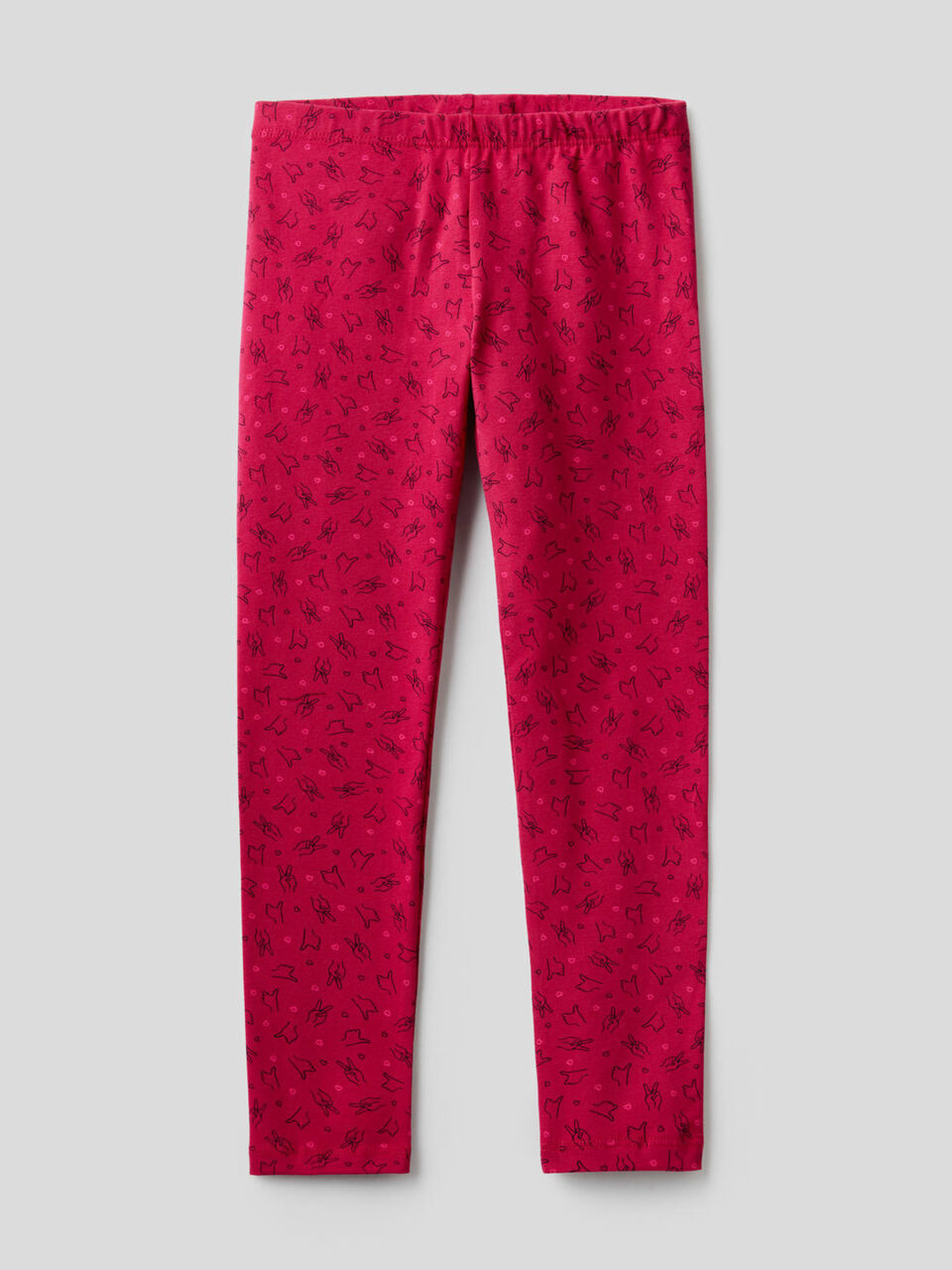 Printed leggings in stretch cotton image number 1
