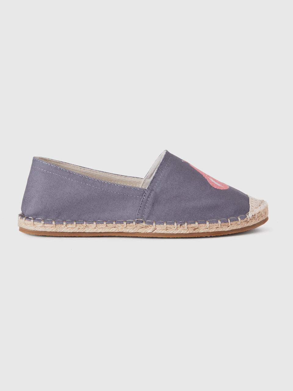 Gray espadrilles with pear pattern