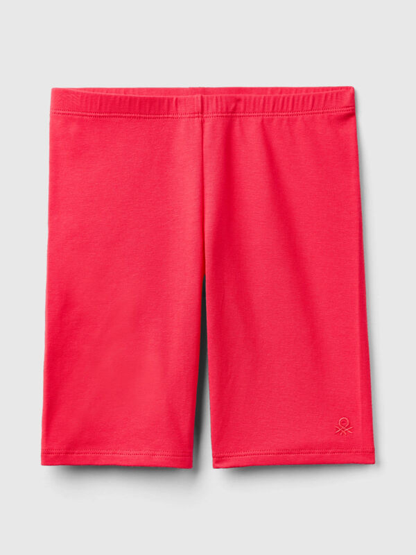 Short leggings in stretch cotton Junior Girl