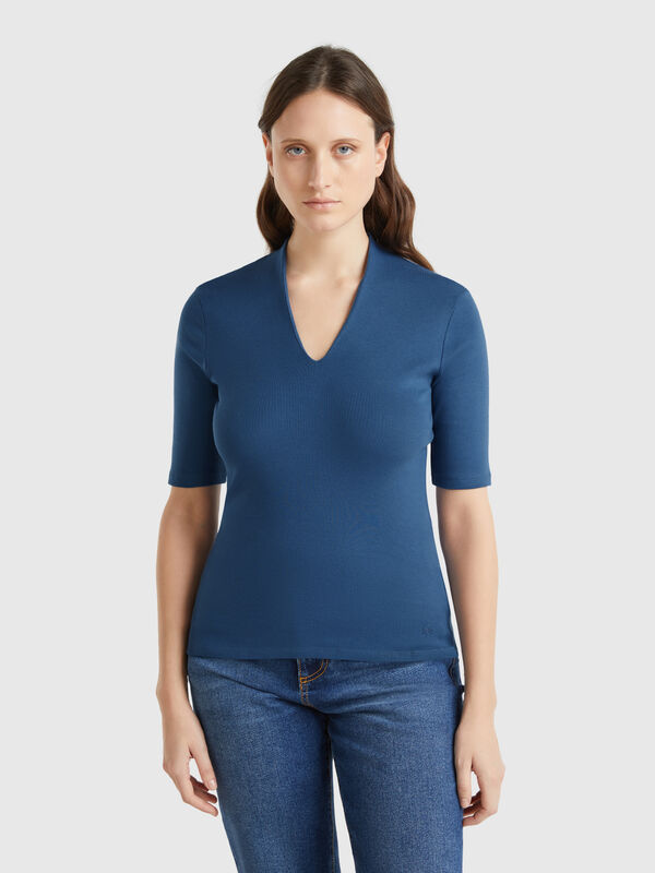 Slim fit t-shirt in long fiber cotton Women