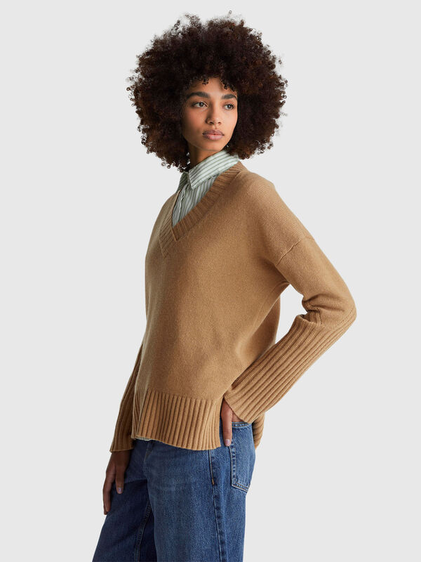 Oversized sweater in wool blend Women