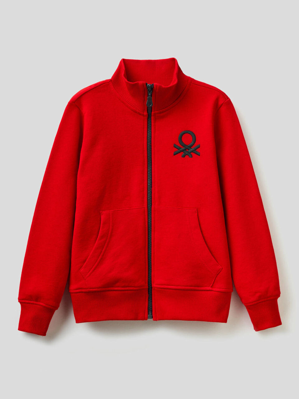 Sweatshirt with zip and embroidered logo image number null