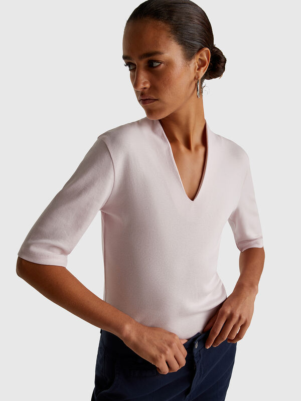 Slim fit t-shirt in long fiber cotton Women