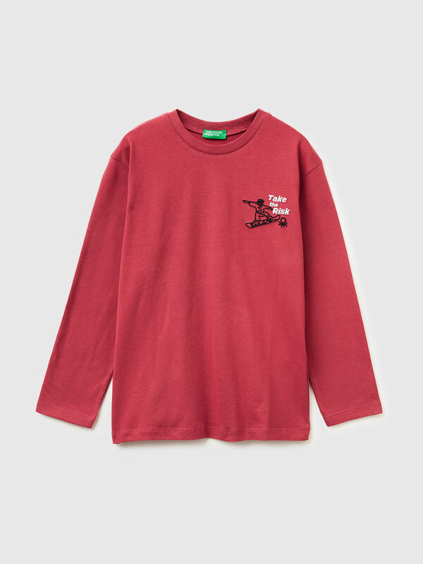 T-shirt in warm cotton with print Junior Boy