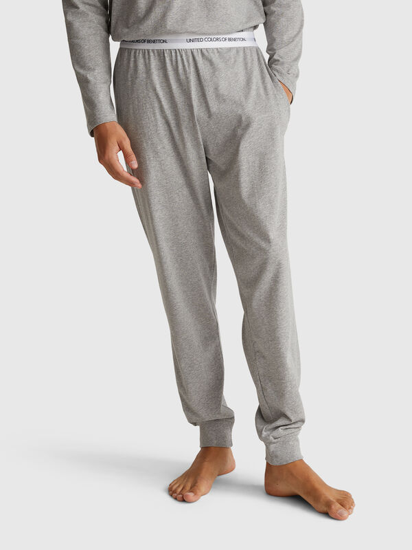 Trousers with elastic logo Men