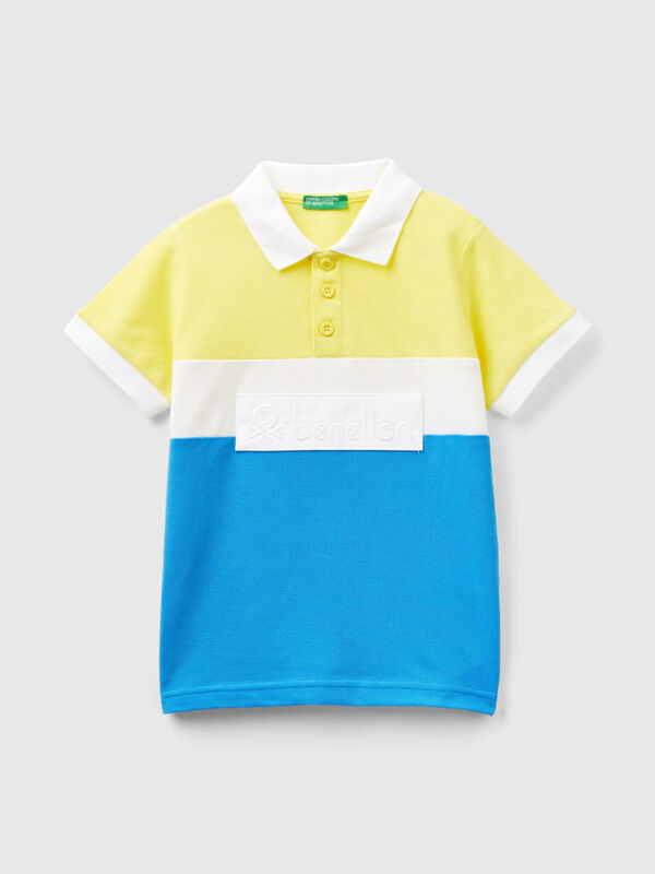Color block polo shirt with patch Junior Boy