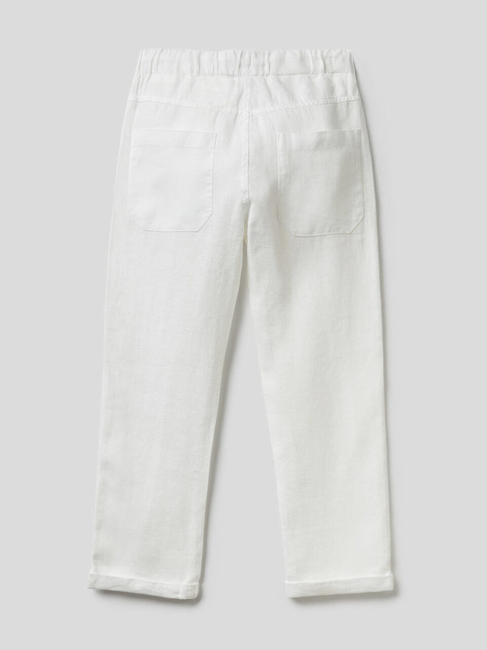 100% linen trousers with drawstring image number 2