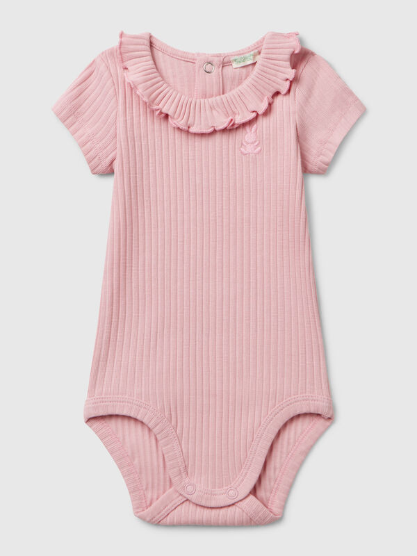 Bodysuit with collar in stretch cotton New Born (0-18 months)