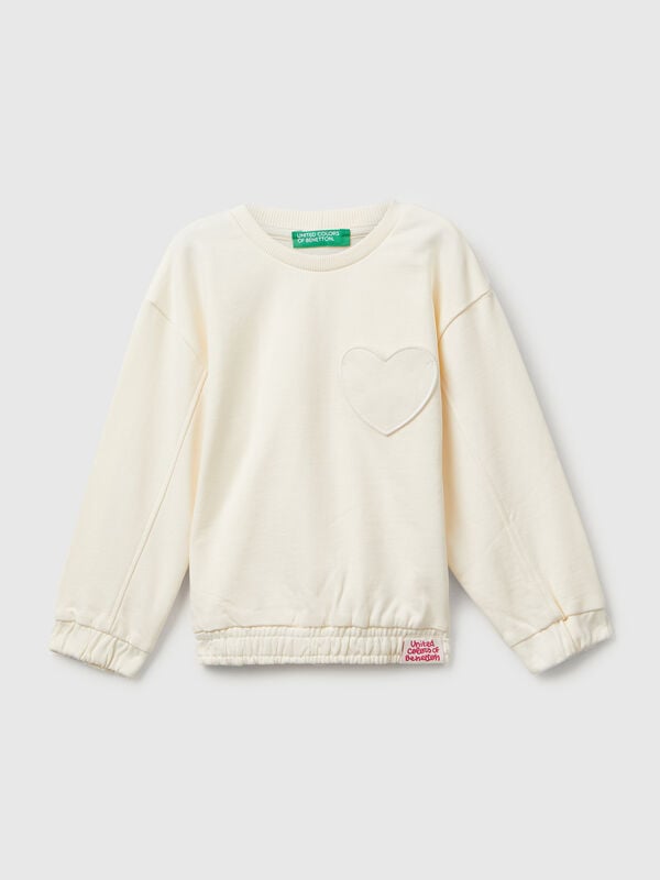 Sweatshirt with heart patch Junior Girl