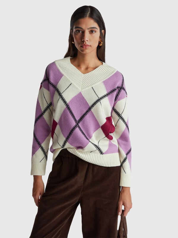 Sweater with diamond inlay Women